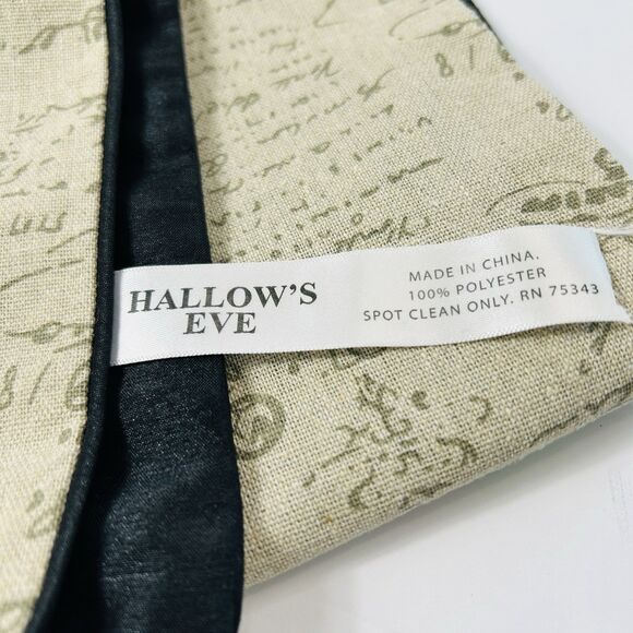 Hallows Eve Witch Broom Moon Table Runner Halloween Script Background 14X70 - Picture 5 of 11